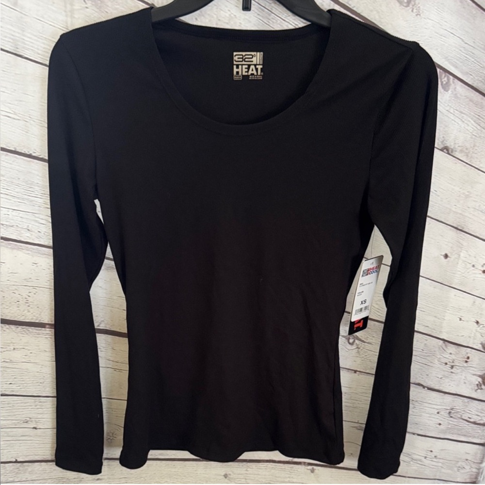32 Degrees Black Heat Long Sleeve Top
